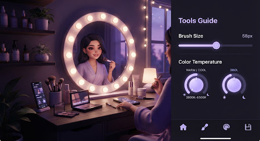 Makeup tool calibration reference